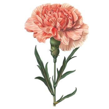 Isolated illustration of carnation ai generated floral element