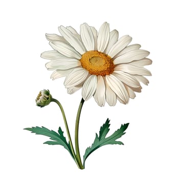 Isolated illustration of daisy ai generated floral element