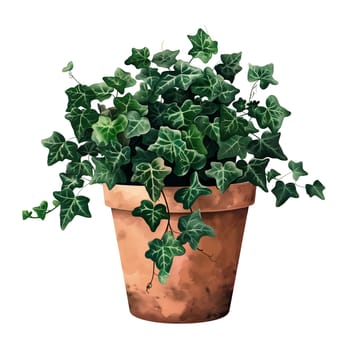 Isolated illustration of english ivy plant in pot ai generated element
