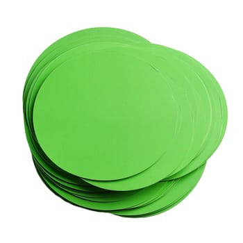 Stack of green round paper textured sheets ai generated image