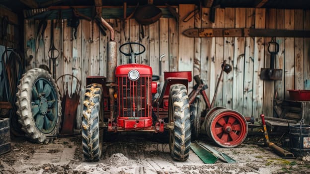 Tractor and garden tools for farmer AI