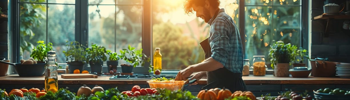 Stop-motion scene of family preparing feast for cozy Easter celebration