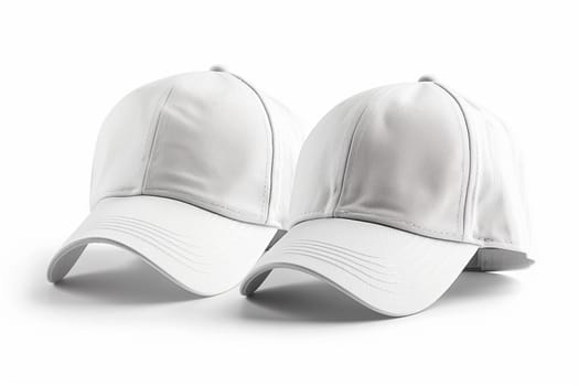 White baseball cap isolated on white background.