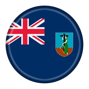 A Montserrat flag button 3d illustration with clipping path
