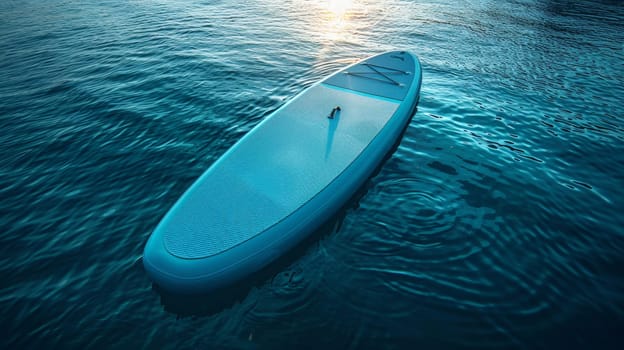 Blue SUP board on the background of the sea.