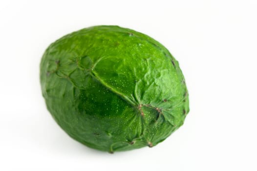 Fresh avocado,Close-up of cucumber against white background
