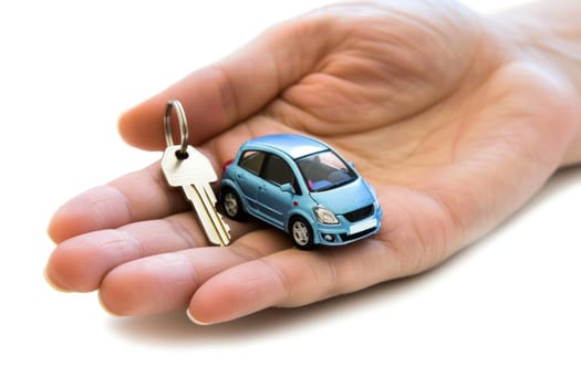 Buying a car, Motor vehicle rent, Lease or purchase, car and car keys in hand..