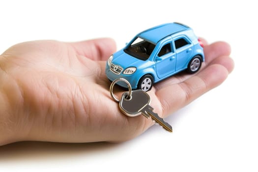 Buying a car, Motor vehicle rent, Lease or purchase, car and car keys in hand..