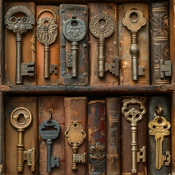 Collection of antique keys, symbolizing secrets and history.