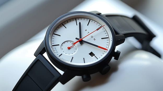 Stylish wristwatch with minimalist design, suggesting fashion and punctuality.