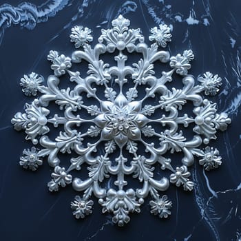 Intricate details of snowflake, symbolizing uniqueness and winter.