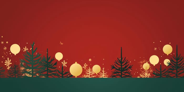 Christmas celebration background template illustration. copy space decoration, banner. AI generative.