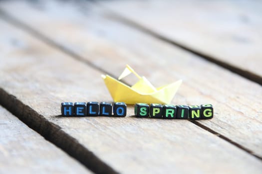 Hello Spring. Motivation and inspiration message concept.