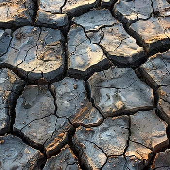 Cracked dry earth texture, symbolizing drought and environmental concern.