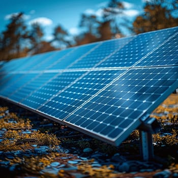 Array of solar panels, representing renewable energy and sustainability.