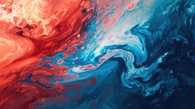 The abstract picture of the two colours between blue and red colour that has been mixing with each other in the form of the ink or liquid to become beautifully view of this abstract picture. AIGX01.