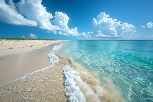 Pristine beach with turquoise water, inspiring travel and relaxation.