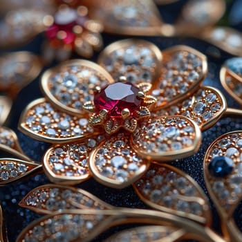 Close-up of intricate jewelry, symbolizing luxury and fashion.