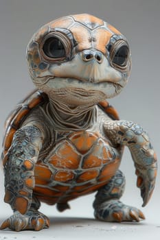 The cartoon character of the turtle athlete. 3d illustration.