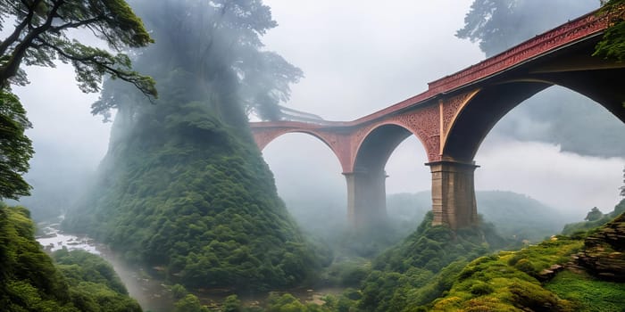 Rainbow Bridge. Arching across a misty gorge, a rainbow bridge connects two worlds. Its colors shift with the light, and travelers-human or magical, cross between realms. The bridge's ephemeral beauty.