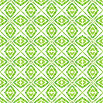 Medallion seamless pattern. Green pretty boho chic summer design. Watercolor medallion seamless border. Textile ready enchanting print, swimwear fabric, wallpaper, wrapping.