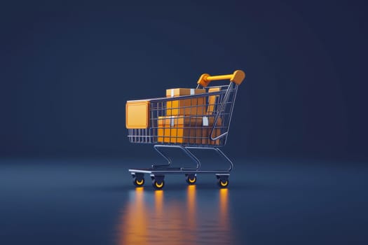 Cart and shopping online and purchase concept.