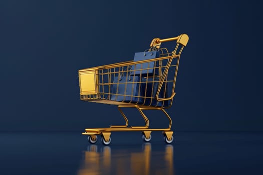 Cart and shopping online and purchase concept.