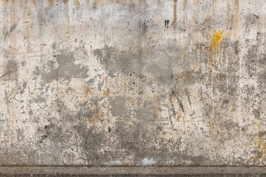 scratched shabby old whitewash on concrete wall texture and flat full-frame closeup background.