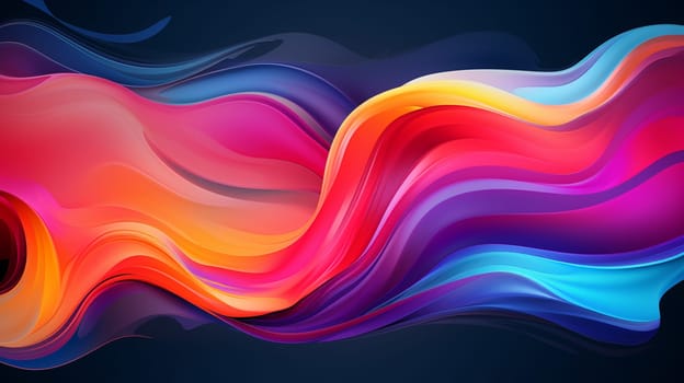 3d render of abstract background with wavy lines in yellow colors , Generate AI