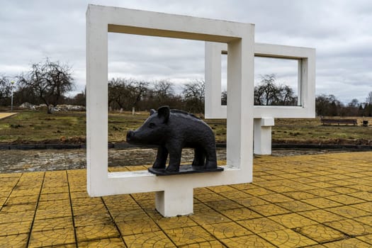 The memorial complex to the Children who died in the World War II, Sun area. Krasny Bereg (Red Shore). Zhlobin. Gomel region. Belarus. Memorial to the victims of fascism