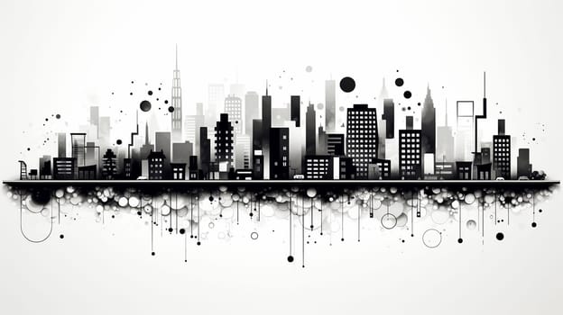 Silhouette of a modern city. Cityscape. Vector illustration. Generate AI