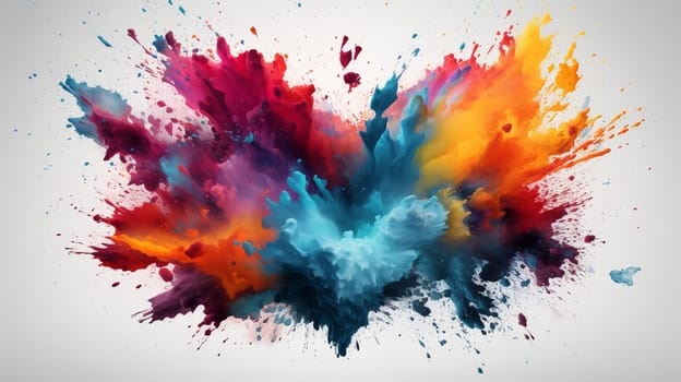 Abstract colorful background with heart and splashes of paint. Vector illustration. Generate AI