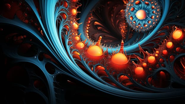 3D abstract fractal background. Design element for brochure, advertisements, presentation, web and other graphic designer works. Digital collage. Generate Ai