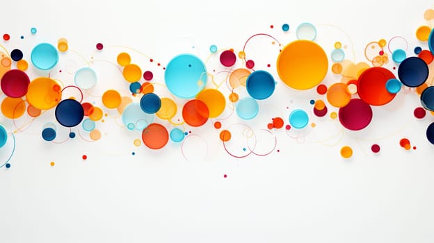 Abstract colorful circles on white background. Vector illustration. Generate AI