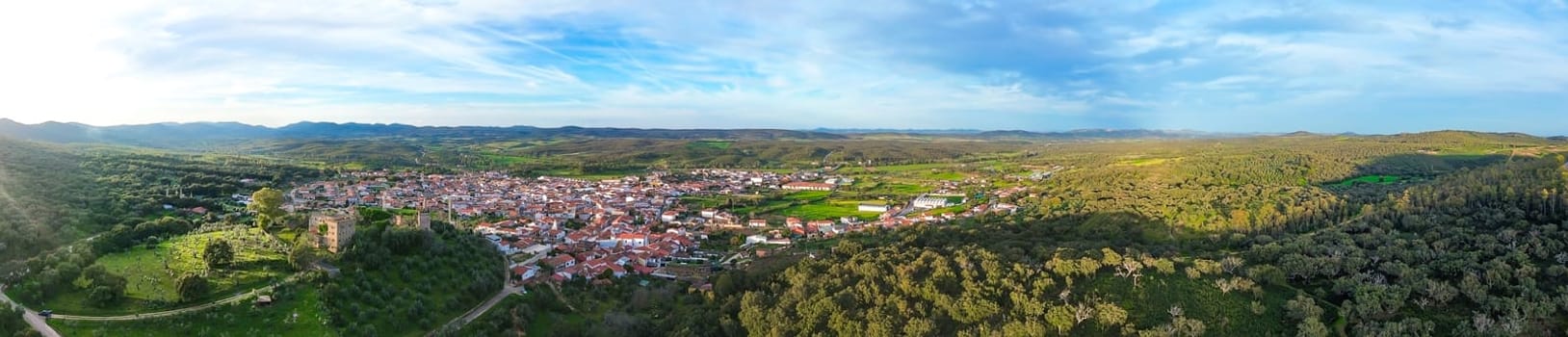 Panoramic view Beltraneja Castle and the Serene Codosera Village