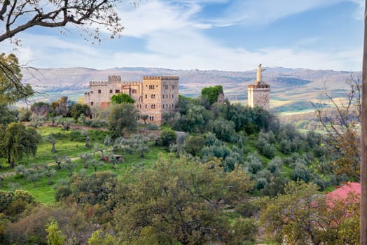 La Codosera, Spain, Sunday. march 17 2024. Beltraneja Castle in La Codosera