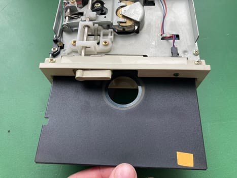 Floppy computer retro disk drive for storing information