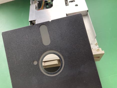 Floppy computer retro disk drive for storing information