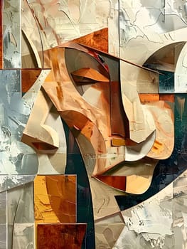 A vibrant abstract painting of a mans face, created using watercolor paint on a wooden canvas. The modern art piece features bold colors and intricate patterns in a rectangular format