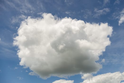 Blue summer sky white cumulus clouds background -image