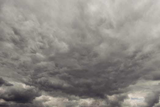 Dark clouds on sky before rainy and storm - image