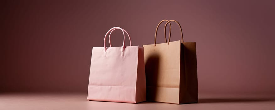 Shopping bag on backdrop with studio lighting, shopping advertisement and product placement