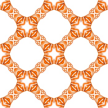 Textile ready terrific print, swimwear fabric, wallpaper, wrapping. Orange fascinating boho chic summer design. Summer exotic seamless border. Exotic seamless pattern.