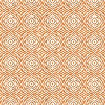 Chevron stripes design. Orange symmetrical kaleidoscope background. Textile ready sightly print, swimwear fabric, wallpaper, wrapping. Geometric chevron stripes pattern.