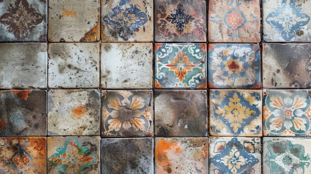 High quality and gorgeous design ceramic tiles texture. Provence style tiles AI