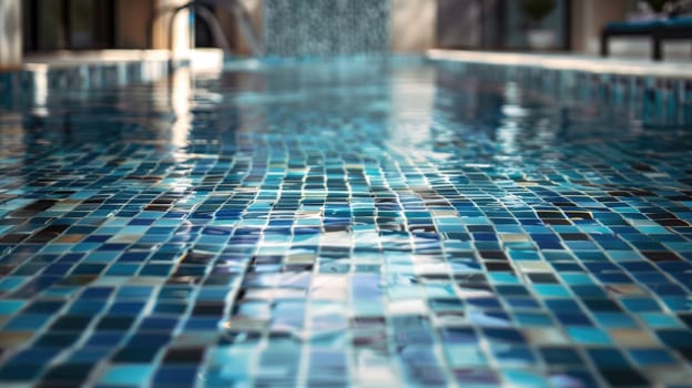 Tiles for facing the pool. Ceramic tiles. Texture for facing the walls of the pool AI