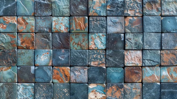 From above Texture of old ceramic tiles AI