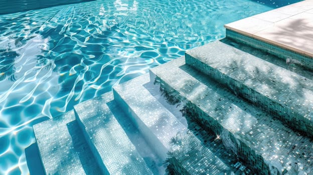 Tiles for facing the pool. Ceramic tiles. Texture for facing the walls of the pool AI