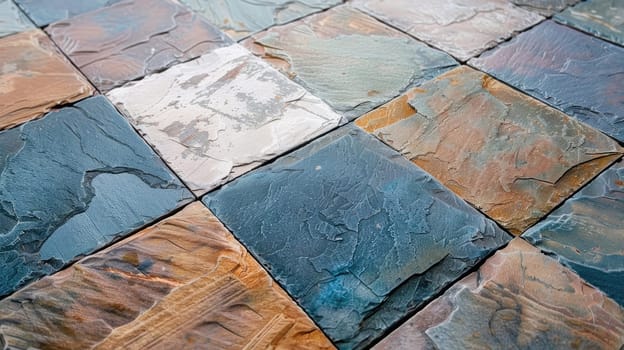 Natural stone tiles for the interior of rooms or terraces AI