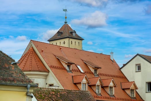 Buildings in the Old Town of Regensburg - Bavaria. UNESCO world heritage site in Germany.